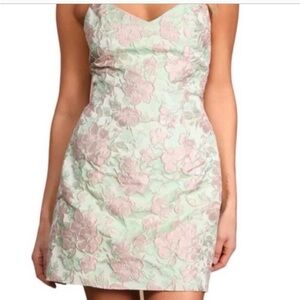 Lulu's Mint and Pink Floral Mini Dress